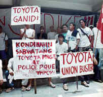 Streikposten vor
Toyota