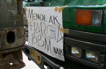 Streik der Container-Fahrer in Jakarta: 'Verhindert das Steigen der Kerosinpreise'